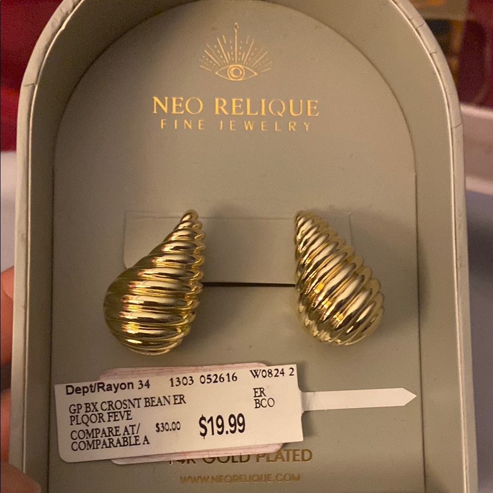 Neo Relique Gold Plated Earrings